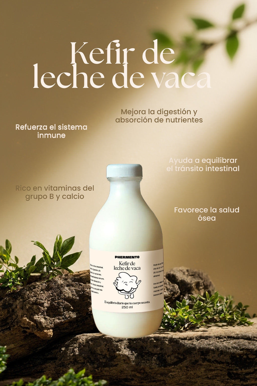 Kefir de leche de vaca